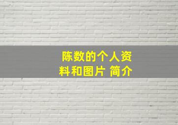 陈数的个人资料和图片 简介